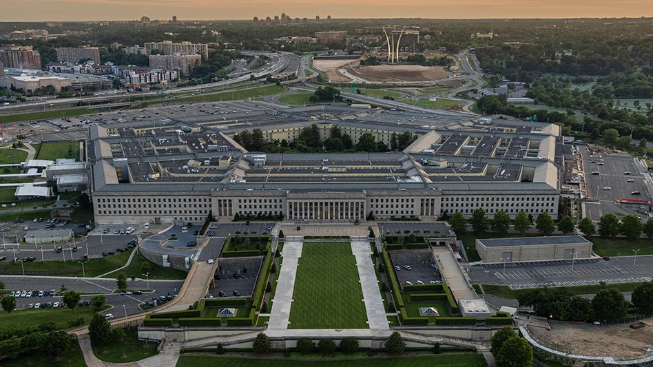 An aerial view of the Pentagon, Washington, D.C.